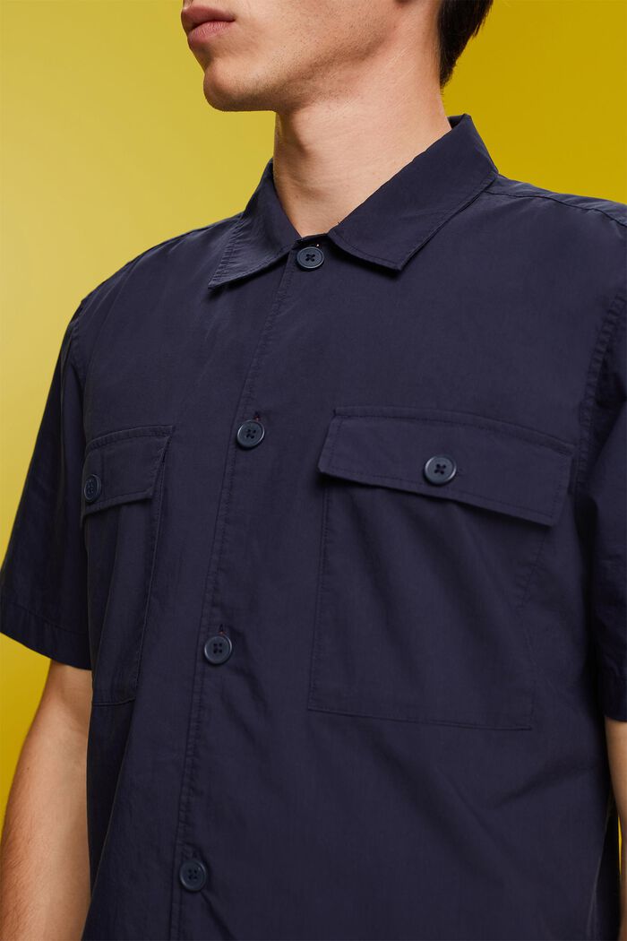 Košile s krátkým rukávem, směs s bavlnou, NAVY, detail image number 2