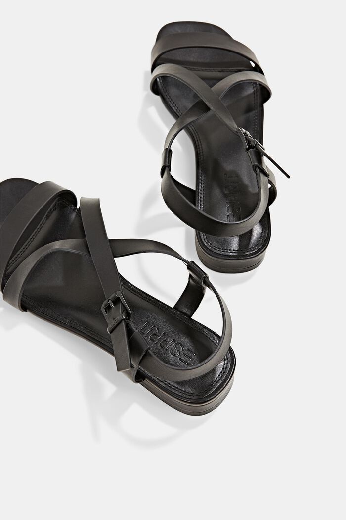 Páskové sandály z imitace kůže, BLACK, detail image number 5