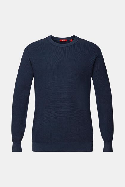 Basic pulovr s kulatým výstřihem, 100 % bavlna