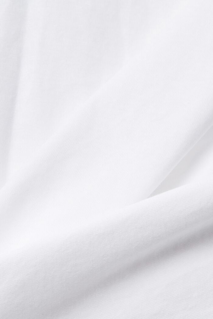 Bavlněné tričko s květinovým potiskem, WHITE, detail image number 4