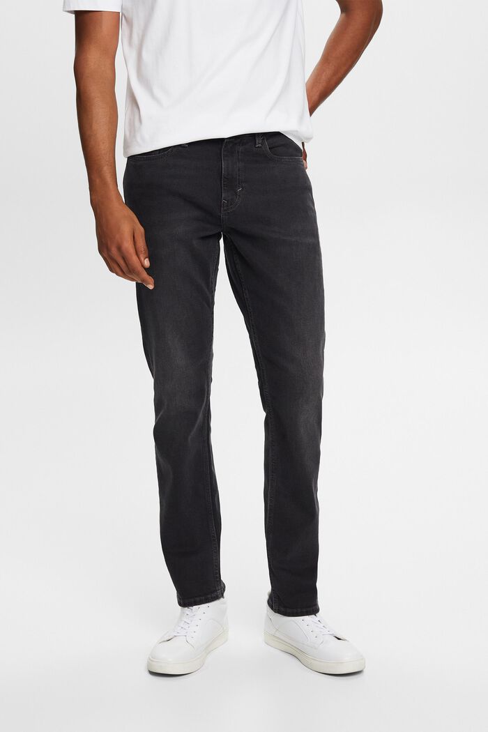 Slim džíny se střední výškou pasu, BLACK DARK WASHED, detail image number 0