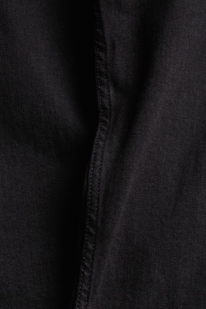 Zkrácené džíny z bavlněného streče, BLACK DARK WASHED, detail image number 4