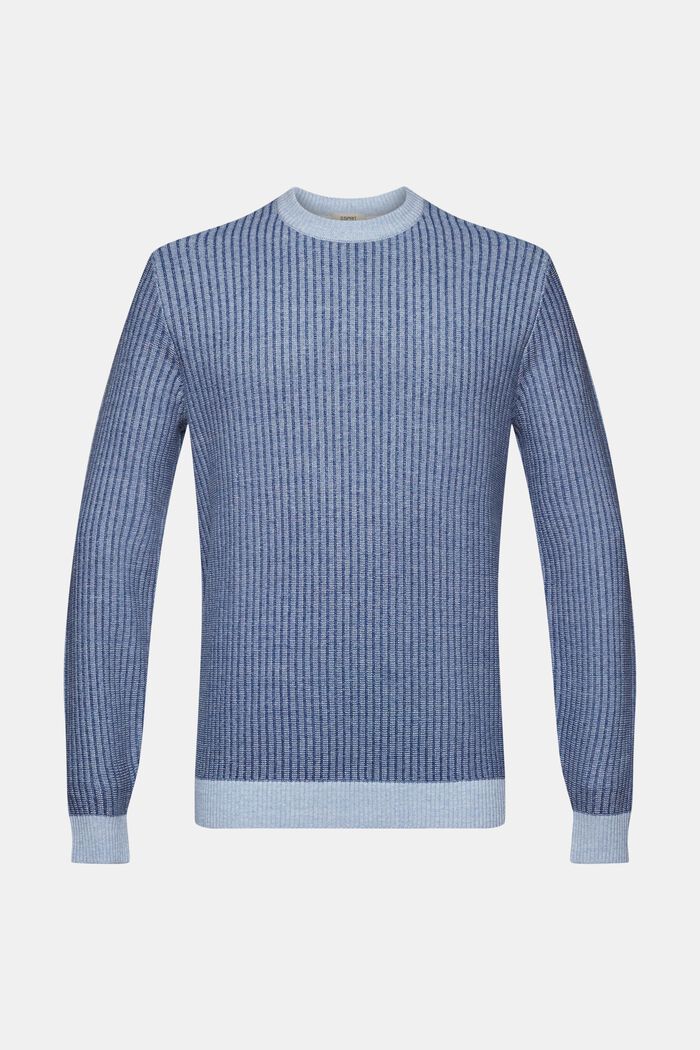 Dvoubarevný pulovr z žebrové pleteniny, BLUE, detail image number 6