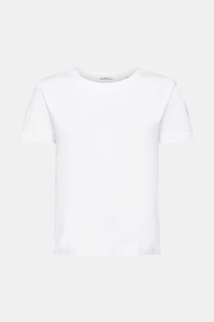 Bavlněné tričko s kulatým výstřihem, WHITE, detail image number 7