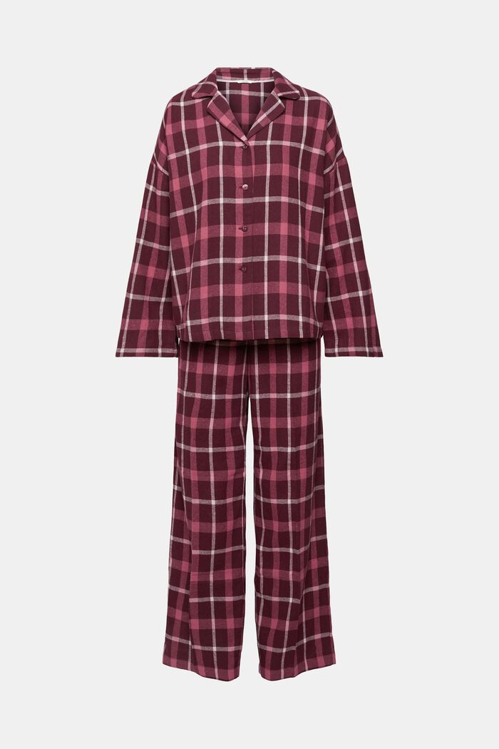 Károvaná pyžamová souprava z flanelu, BORDEAUX RED, detail image number 5
