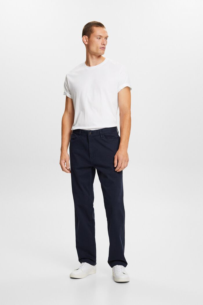 Klasické kalhoty s rovným střihem, NAVY, detail image number 5