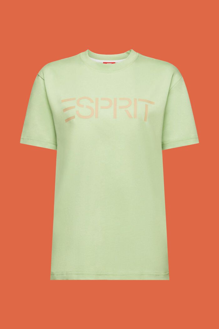 Unisex tričko s logem, z bavlněného žerzeje, LIGHT GREEN, detail image number 7