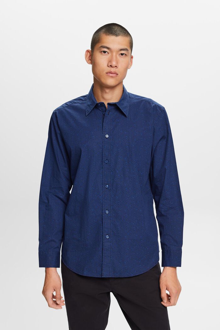 Vzorovaná košile, 100% bavlna, NAVY, detail image number 1