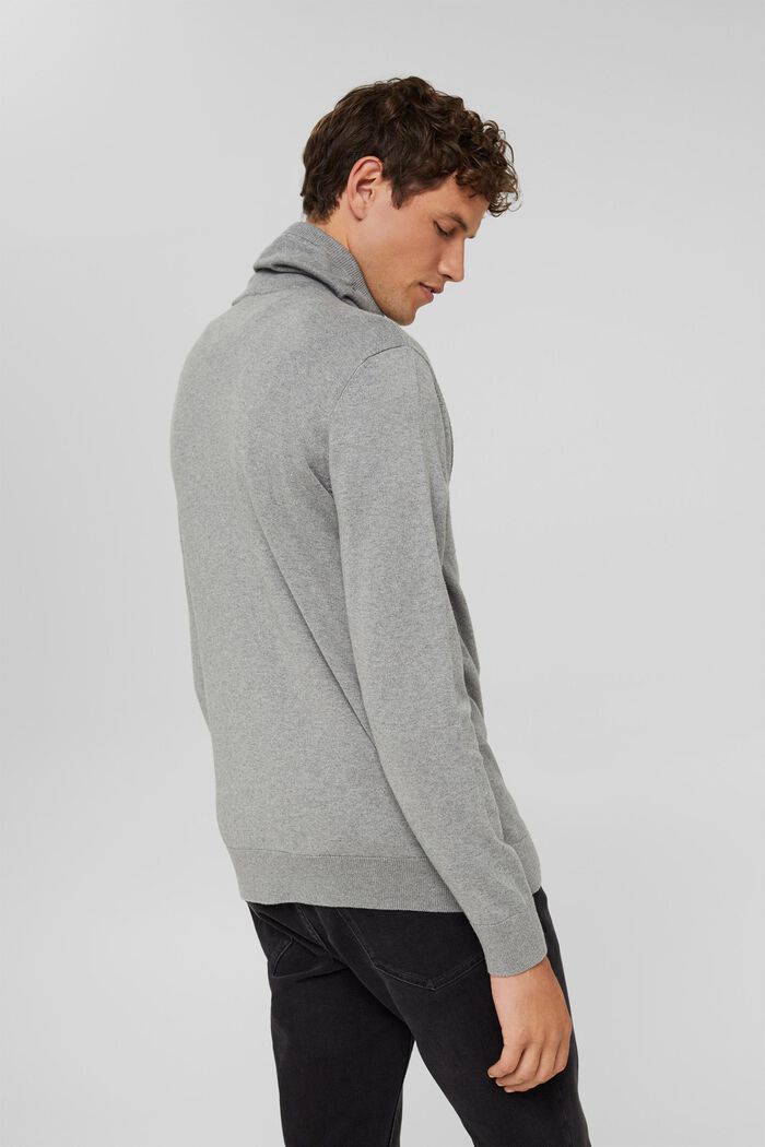 S kašmírem: pulovr s límečkem s tunýlkem na stažení, MEDIUM GREY, detail image number 3