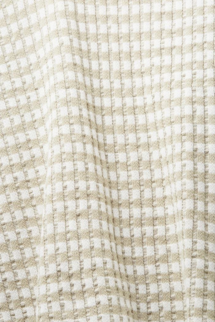 Žebrový svetr s krátkými rukávy a pruhy, DUSTY GREEN, detail image number 5