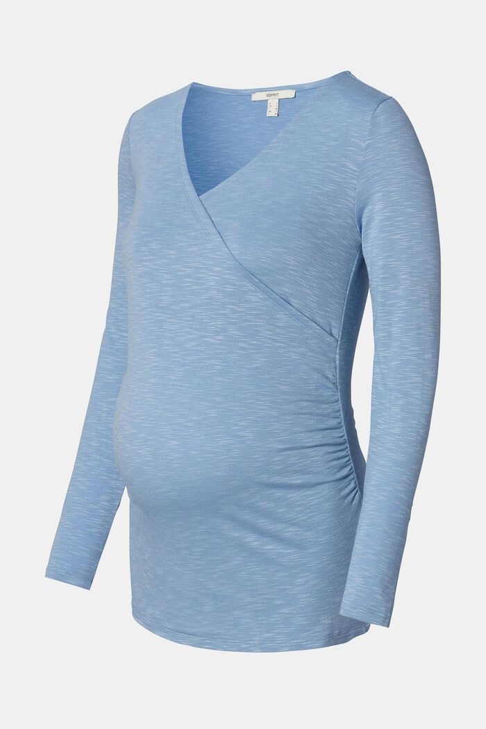 Tričko s dlouhým rukávem a zavinovacím designem, BLUE, detail image number 6