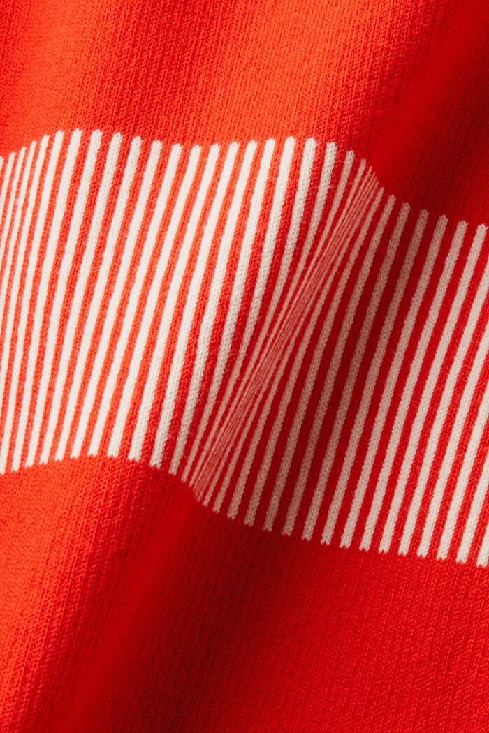 Pruhovaný pulovr z žebrové pleteniny, RED, detail image number 5