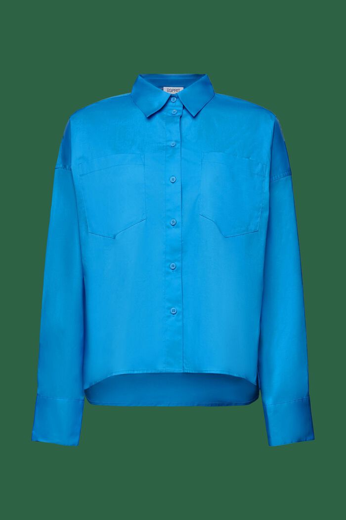 Propínací košile z bavlněného popelínu, BLUE, detail image number 5