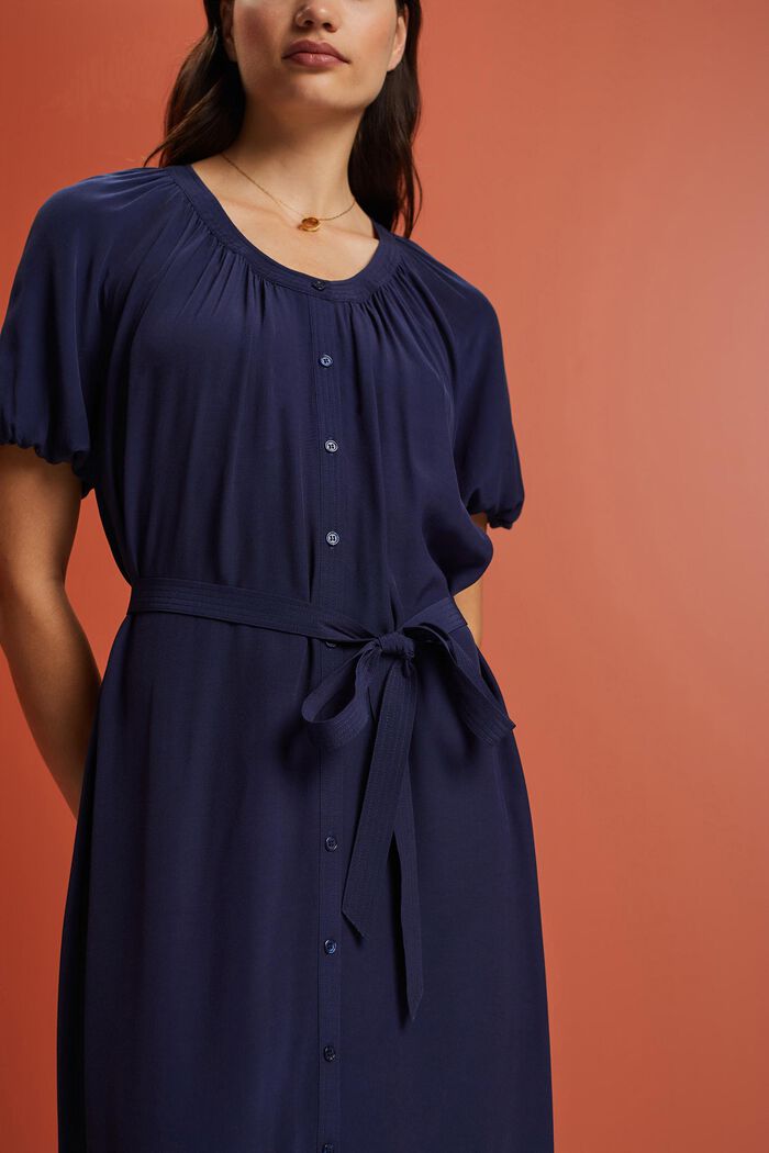 Žensky stylizované košilové šaty, NAVY, detail image number 2