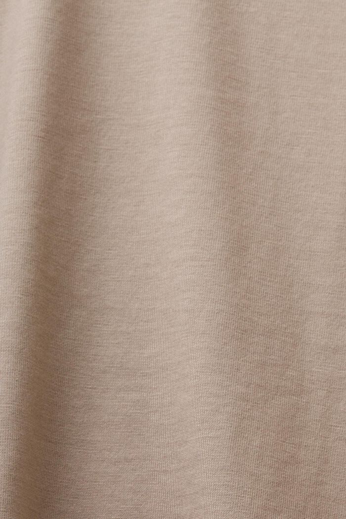 Tričko s vyšitým logem, bavlna pima, LIGHT TAUPE, detail image number 4