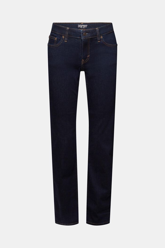 Strečové džíny s rovnými nohavicemi, bavlněná směs, BLUE RINSE, detail image number 7