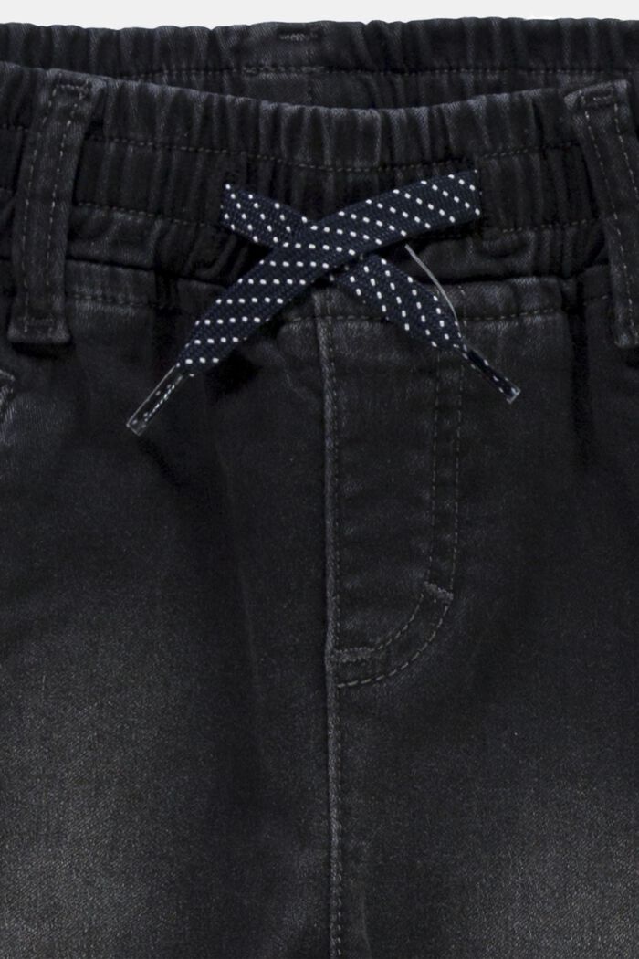 Džíny s elastickým pasem se šňůrkou na stažení, BLACK DARK WASHED, detail image number 2