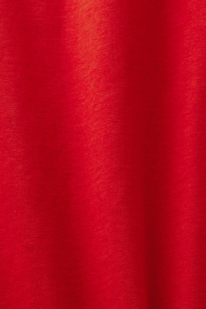 Bavlněný top s výstřihem henley, DARK RED, detail image number 6