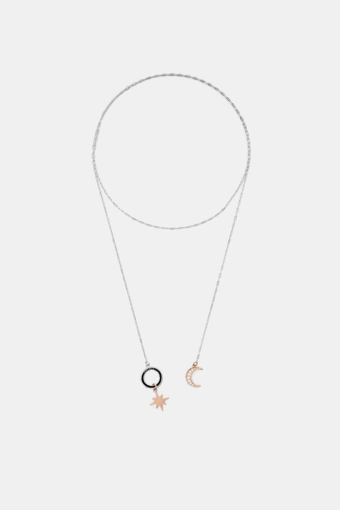 Dvoubarevný náhrdelník se zirkony, nerezová ocel, ROSEGOLD, detail image number 0