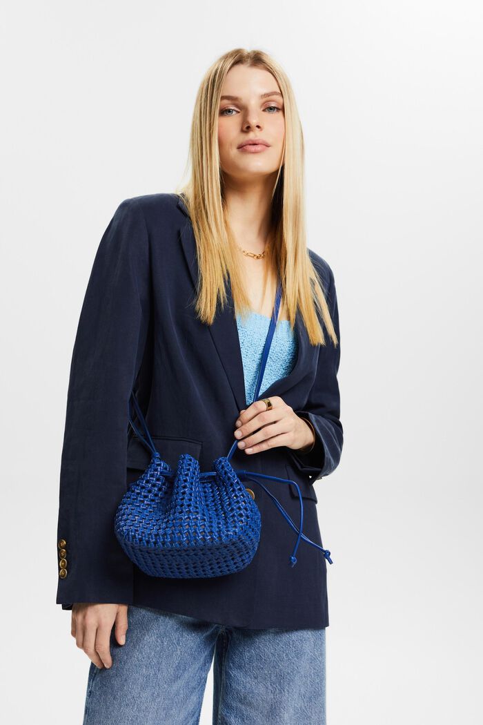Kožená kabelka přes rameno, BRIGHT BLUE, detail image number 4