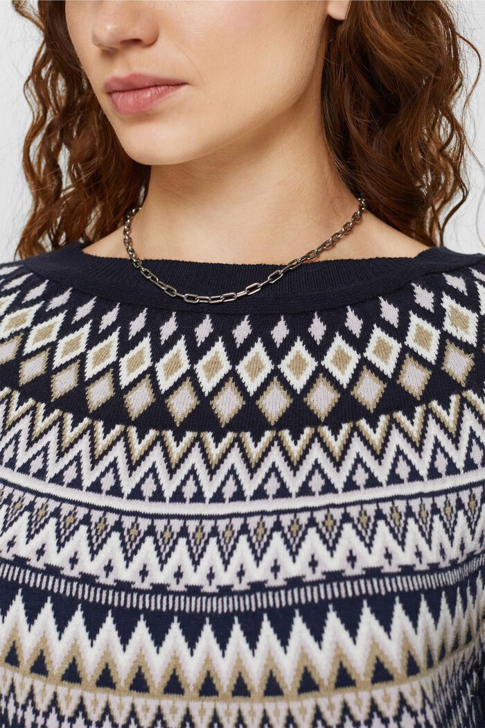 Žakárový pulovr, NAVY, detail image number 0