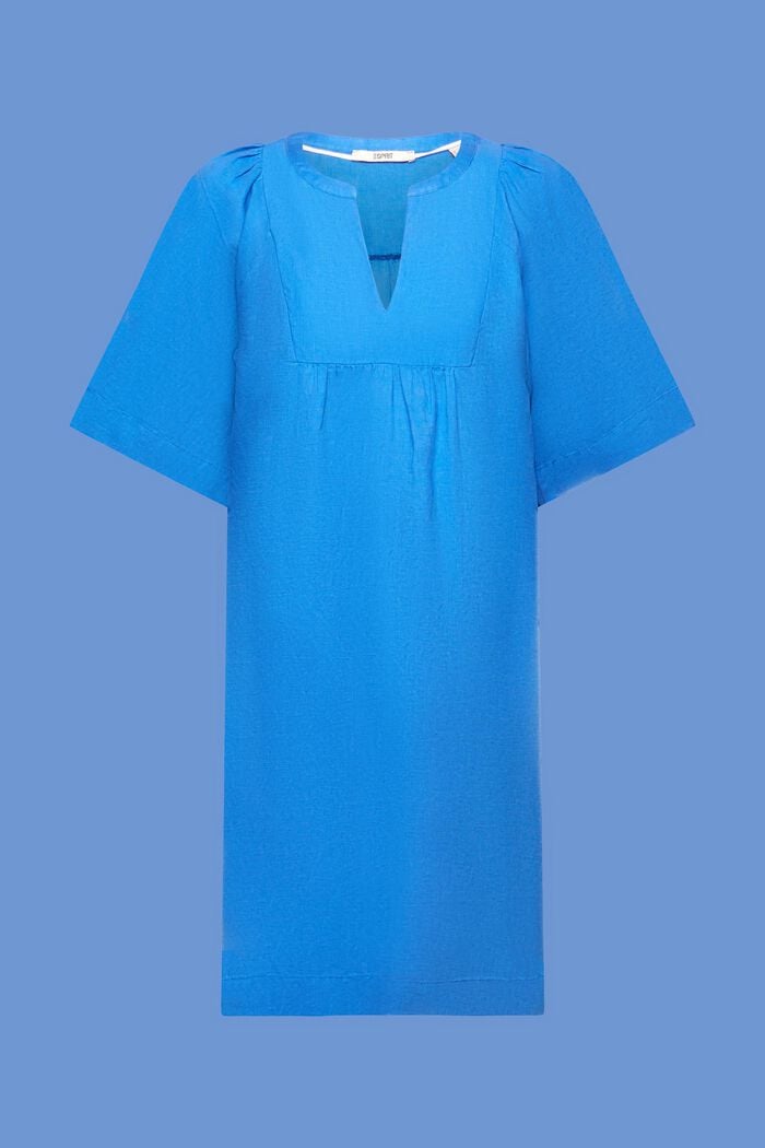 Mini šaty, směs s bavlnou a se lnem, BRIGHT BLUE, detail image number 6