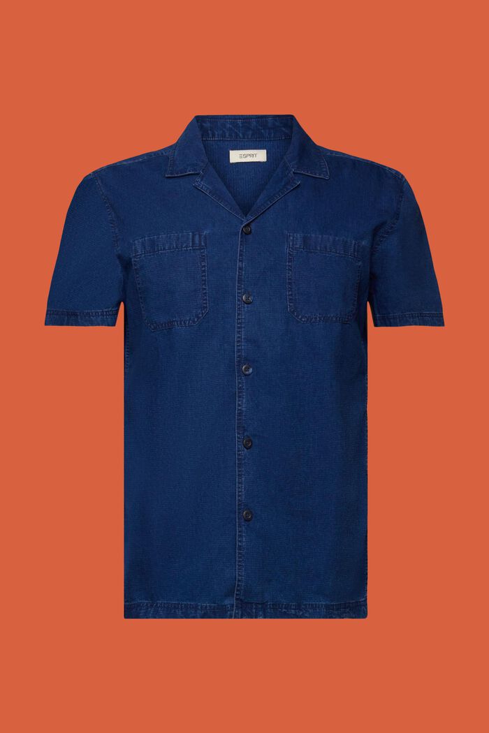 Džínová košile s krátkým rukávem, 100% bavlna, BLUE DARK WASHED, detail image number 7