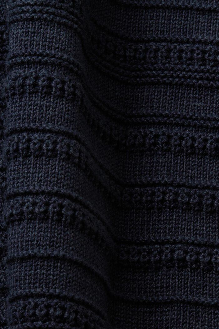 Strukturovaný svetr z bavlny, NAVY, detail image number 5