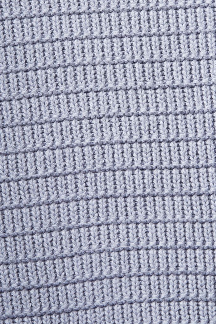 Pulovr s límcem na zip, z texturované bavlněné pleteniny, LIGHT BLUE LAVENDER, detail image number 5