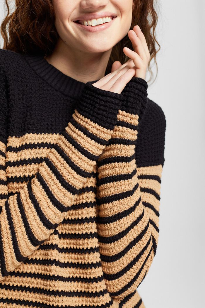 Pletený pulovr s texturou, NEW BLACK, detail image number 0