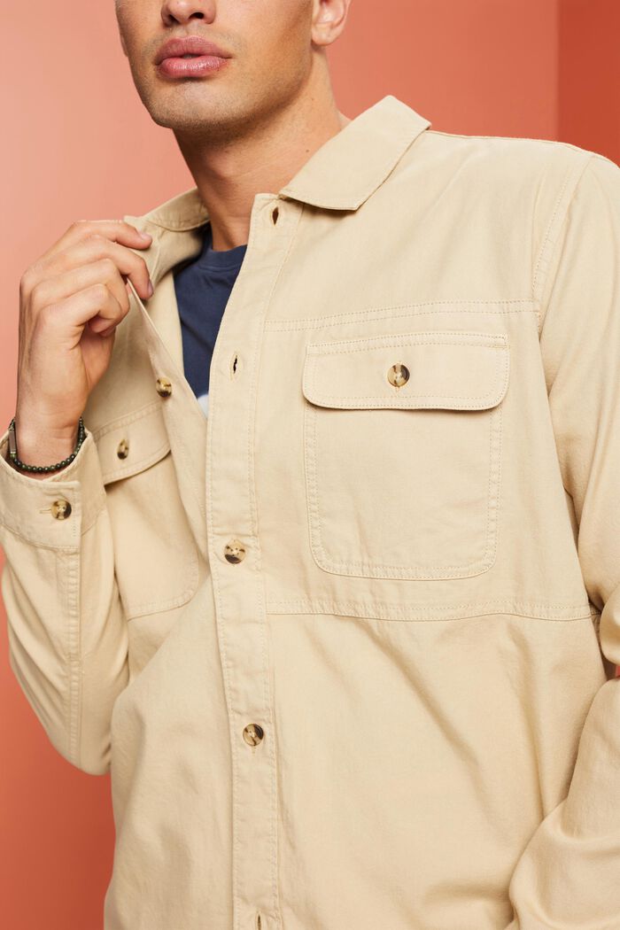 Keprová košilová bunda, 100% bavlna, SAND, detail image number 2