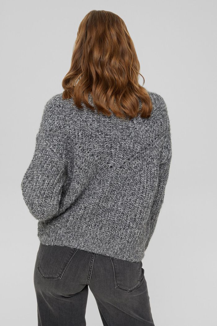 S alpakou: pulovr s vyplétaným vzorem, GUNMETAL, detail image number 3