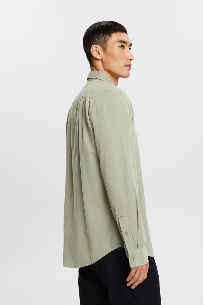 Manšestrová košile, 100% bavlna, DUSTY GREEN, detail image number 3