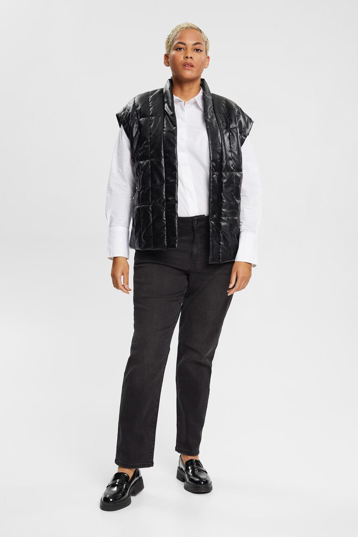 Džíny se střední výškou pasu a s rovnými nohavicemi, BLACK DARK WASHED, detail image number 1