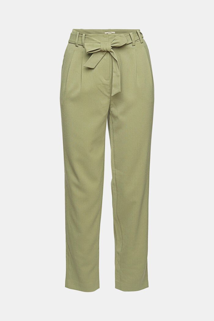 Kalhoty chino s vysokým pasem a s opaskem, LIGHT KHAKI, detail image number 2