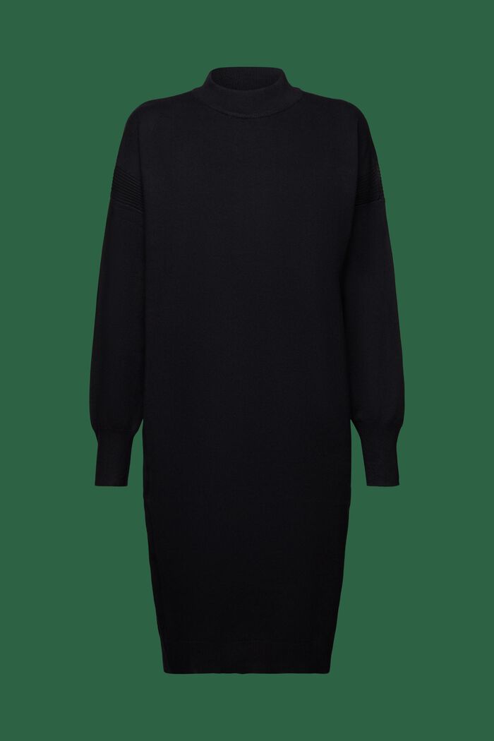 Pletené šaty se stojáčkem, BLACK, detail image number 5