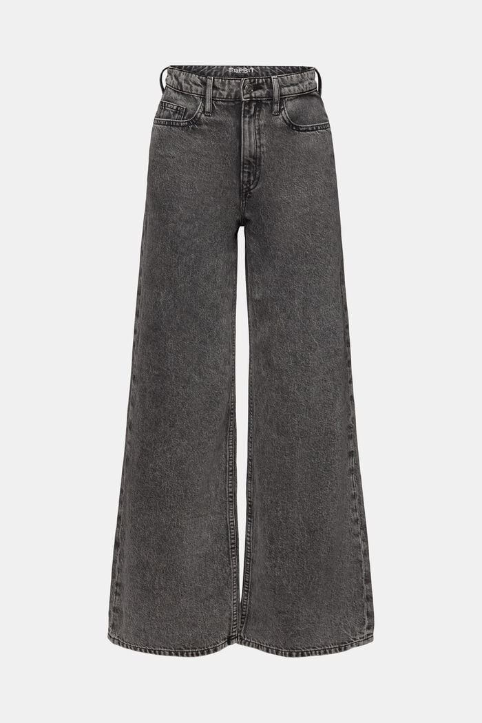 Retro džíny s vysokým pasem a širokými nohavicemi, GREY DARK WASHED, detail image number 7