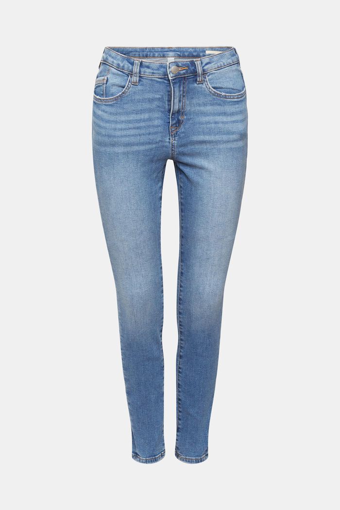 Skinny džíny s vysokým pasem, BLUE MEDIUM WASHED, overview
