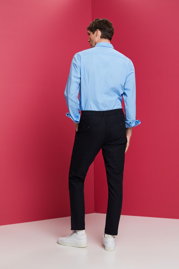 Chino kalhoty, počesaná tkanina, NAVY, detail image number 3