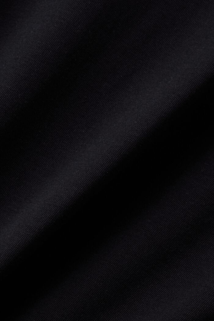 Tričko se špičatým výstřihem, z bavlny pima, BLACK, detail image number 4
