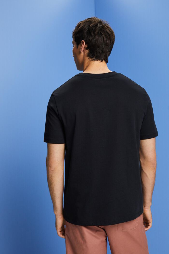 Tričko s potiskem na hrudi, 100% bavlna, BLACK, detail image number 3