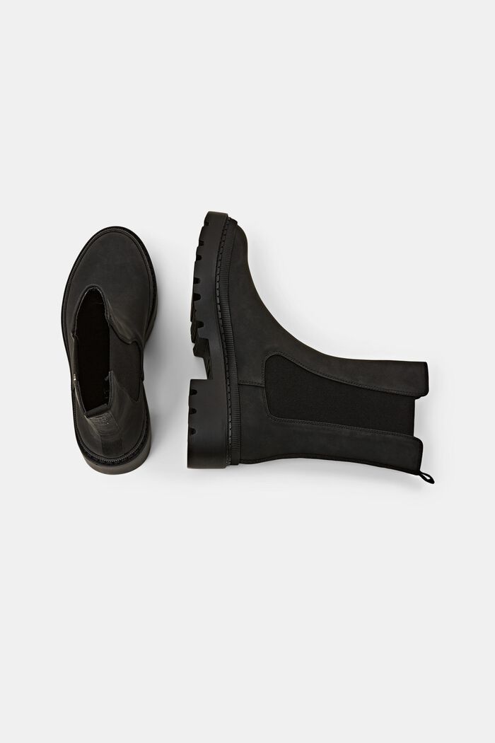Hrubé kotníčkové boty z imitace kůže, BLACK, detail image number 5
