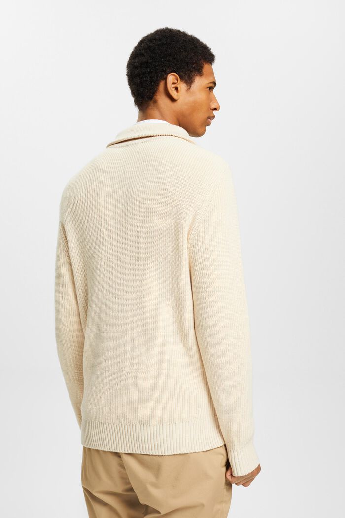 Pletený pulovr s polovičním zipem, LIGHT TAUPE, detail image number 3