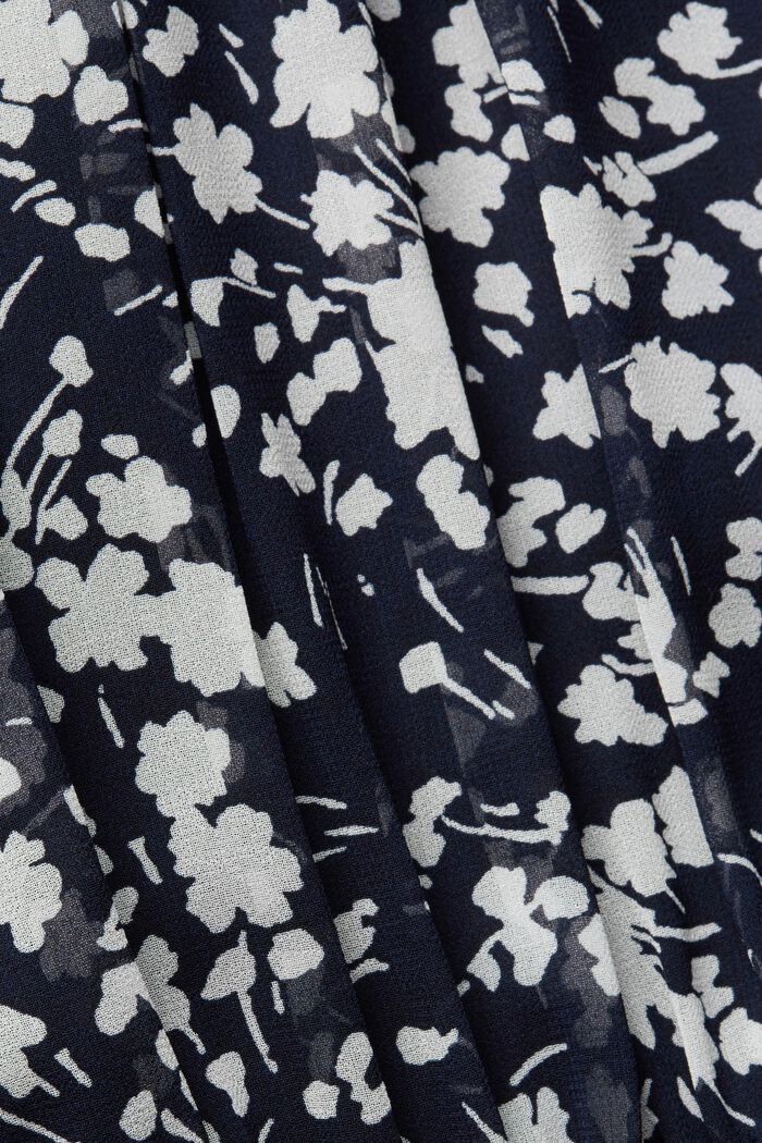 Z recyklovaného materiálu: šifonové šaty s nařaseným pasem, NEW NAVY, detail image number 1