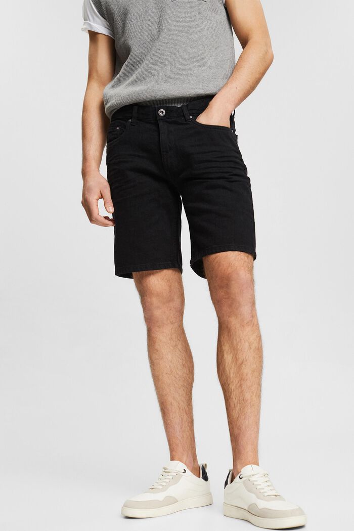 Džínové šortky ze 100% bavlny, BLACK, detail image number 0