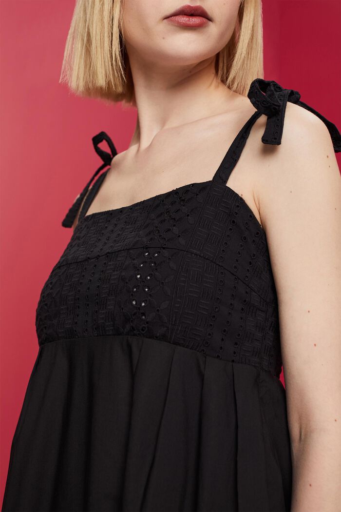 Midi šaty s vyšíváním, LENZING™ ECOVERO™, BLACK, detail image number 2