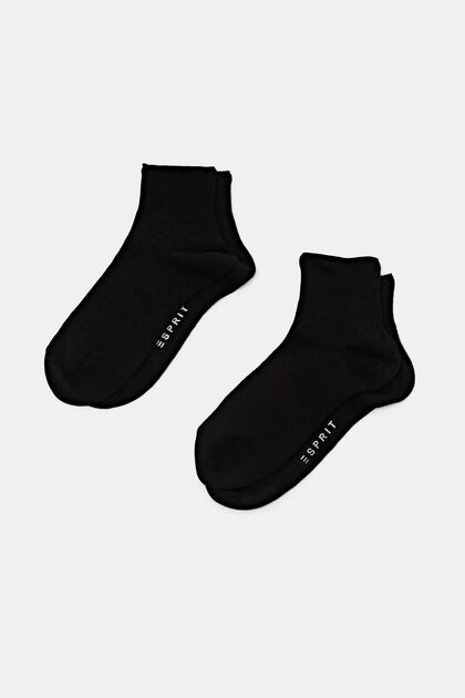 2 páry krajkových vzorovaných ponožek, směs s vlnou, BLACK, overview