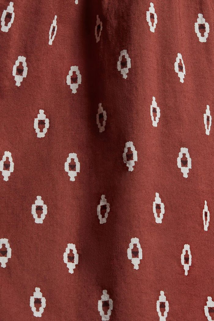 Nařasená halenka s potiskem, z bio bavlny, GARNET RED, detail image number 4
