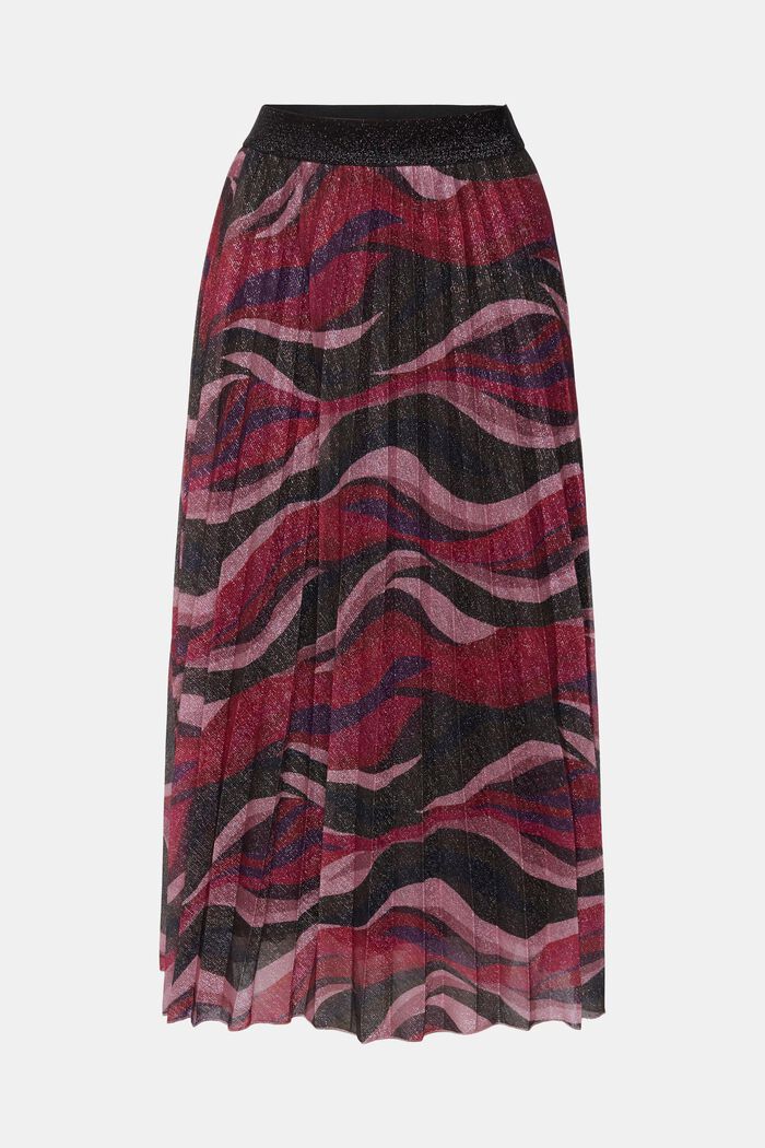 Skládaná midi sukně se třpytivým vzorem, CHERRY RED, detail image number 5