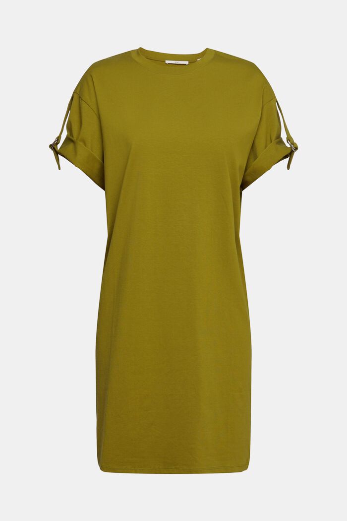 Tričkové šaty s přezkami, OLIVE, overview